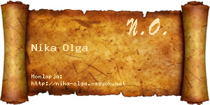 Nika Olga névjegykártya